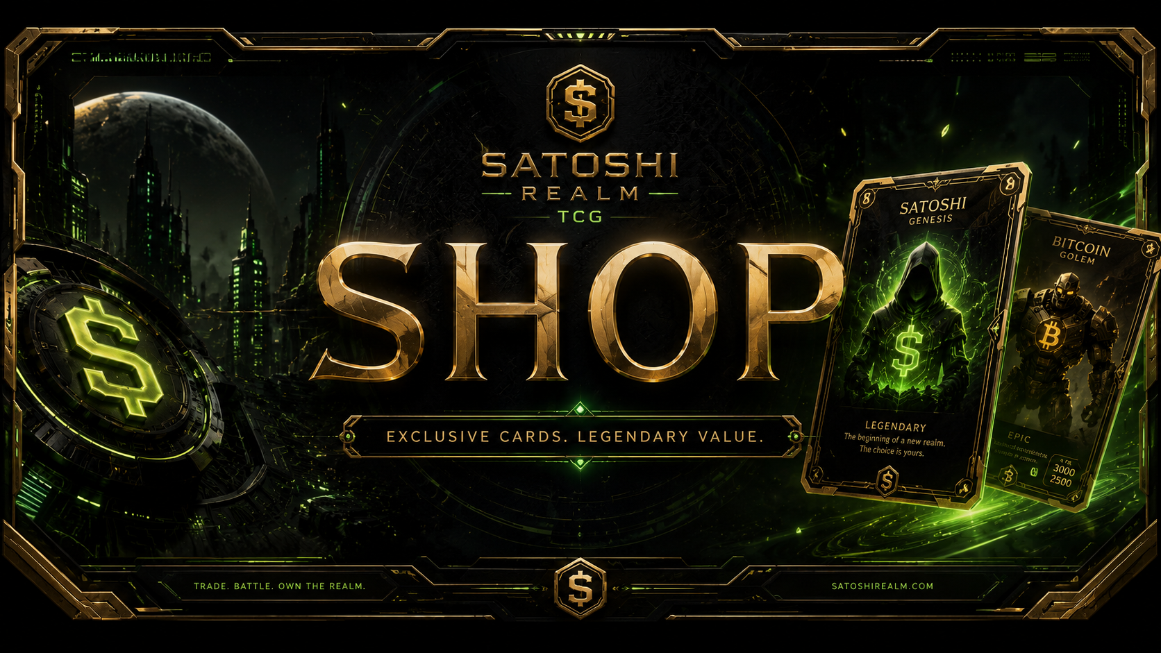 Satoshi Realm TCG Shop — Exclusive Cards. Legendary Value.